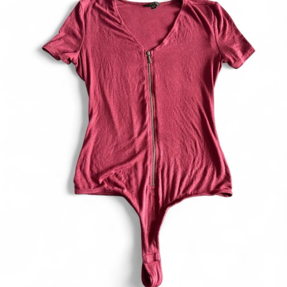 Guess Pink Bodysuit with Zipper- small